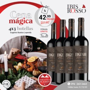 Mix Navidad 4 vinos Eugenio Bustos Leyenda Malbec