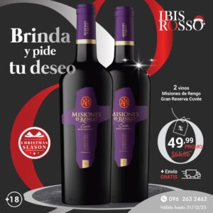Mix Navidad 2 vinos Misiones de Rengo Gran Reserva Cuvee Carmenere