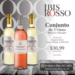 Pack Eugenio Bustos Chardonnay y Bordeaux Rosado Baron Philippe de Rothschild